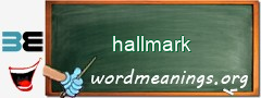 WordMeaning blackboard for hallmark